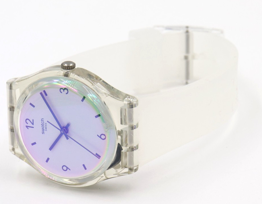 New Swiss Swatch Originals SWAN LAKE Matte Silicone Women Watch 34mm GE294 $75