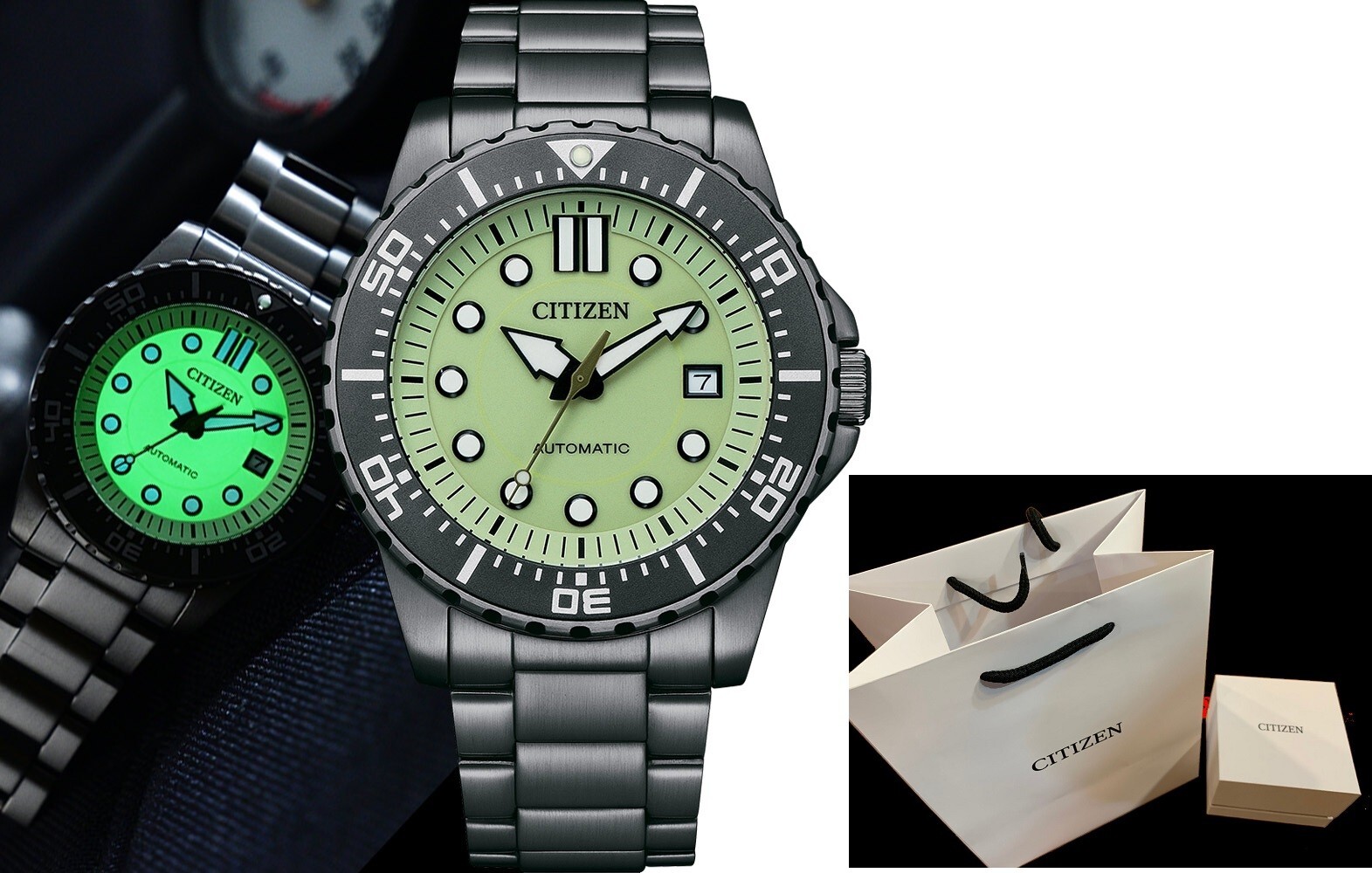 Citizen NJ0177-84X Ø 43mm chrono automatic eco-drive date Luminous Dial w/box
