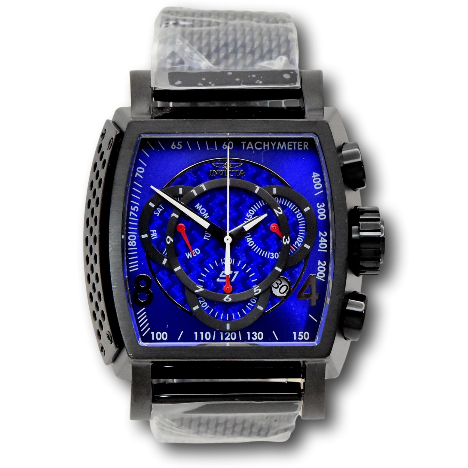 Invicta S1 Rally Men’s 48mm Black & Blue Carbon Fiber Swiss Chrono Watch 46011
