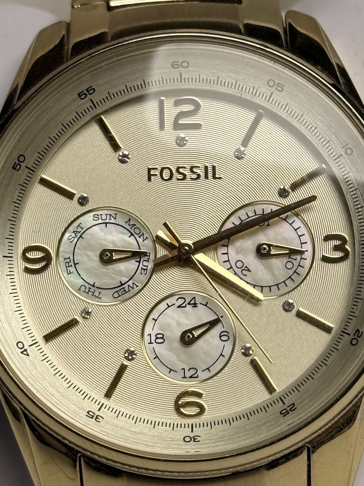 Fossil BQ1071 Gold Tone Multifunction Women’s Watch Day Date 24H