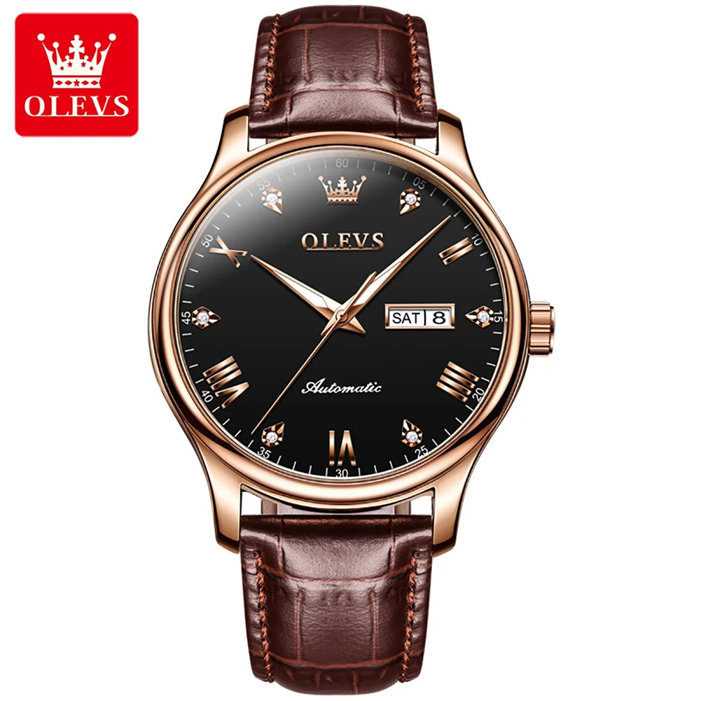 OLEVS Waterproof Luminous Luxury Diamonds Dials Men’s Automatic Mechanical Watch