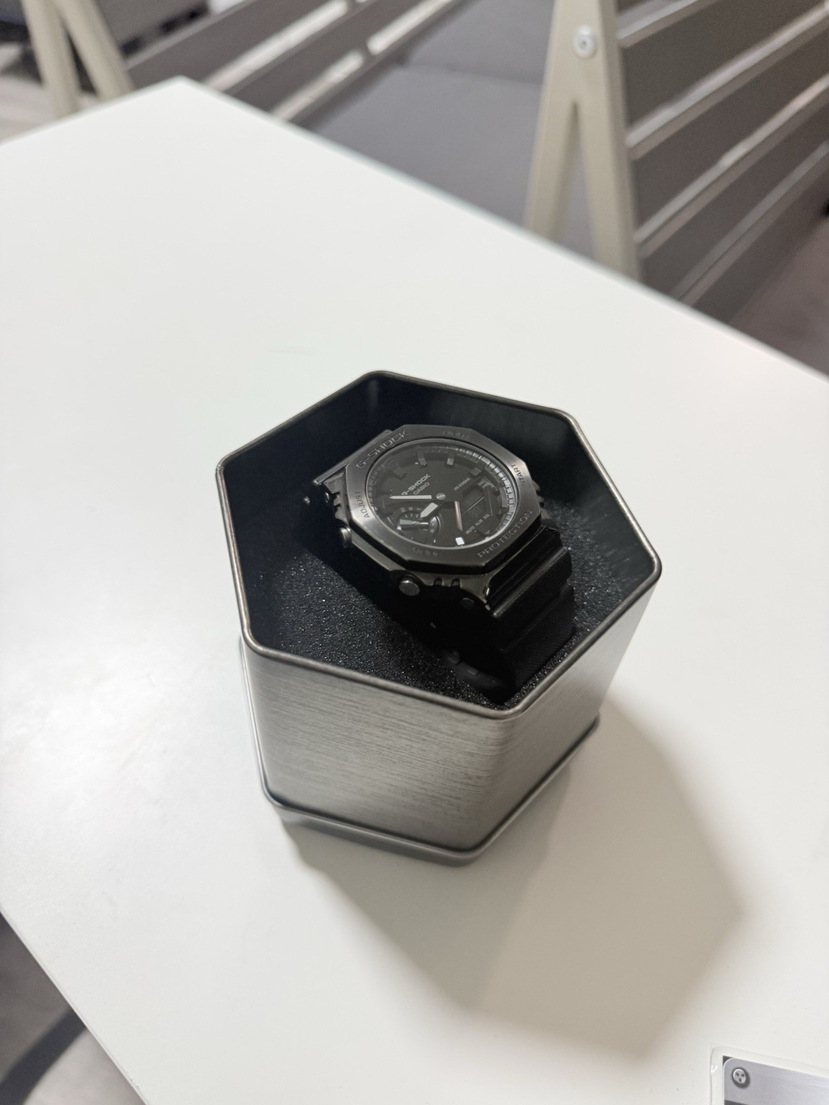CASIO G-SHOCK GM-2100BB-1A Blackout Metal Case Analog Digital Watch w/ Box