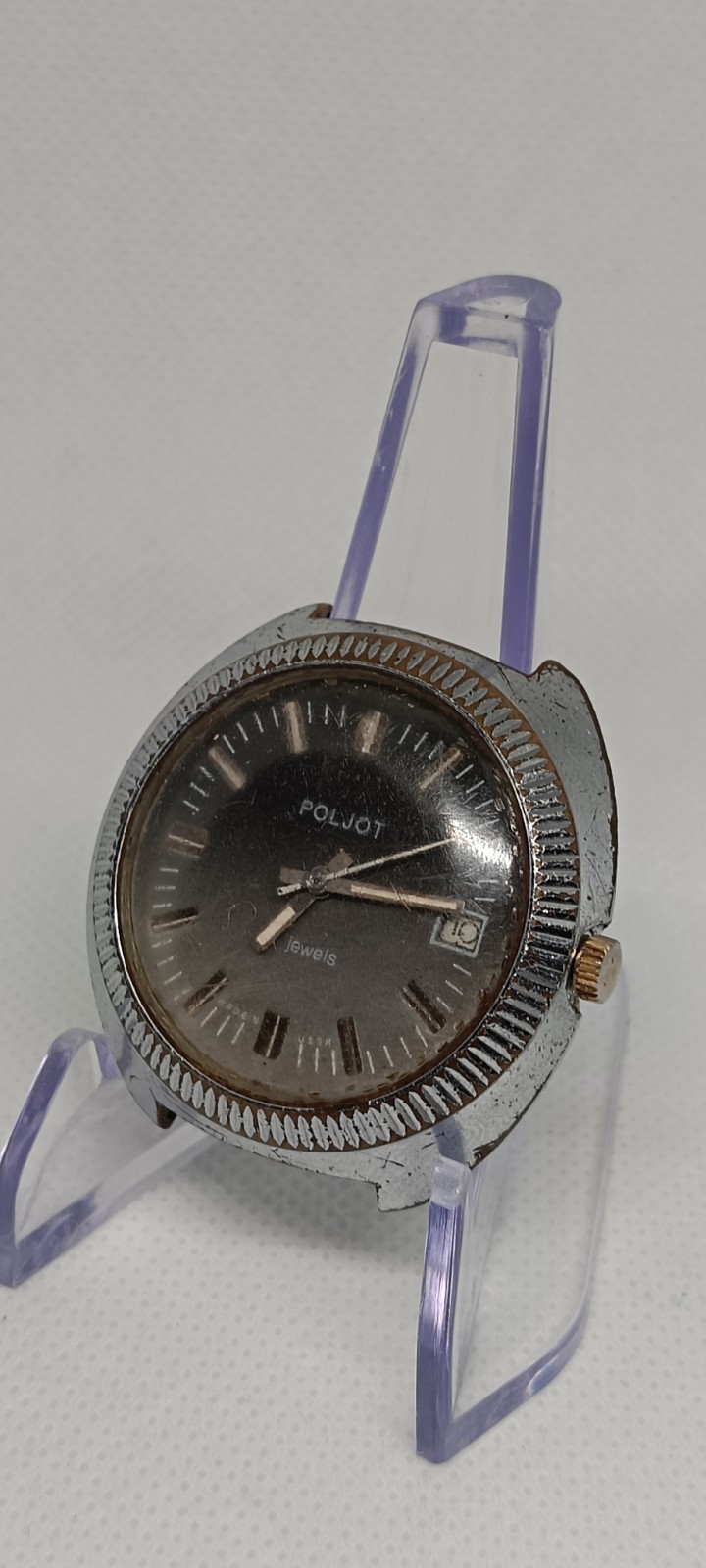 Vintage POLJOT 17 Jewels USSR Mechanical Watch–Non Working – For Parts or Repair