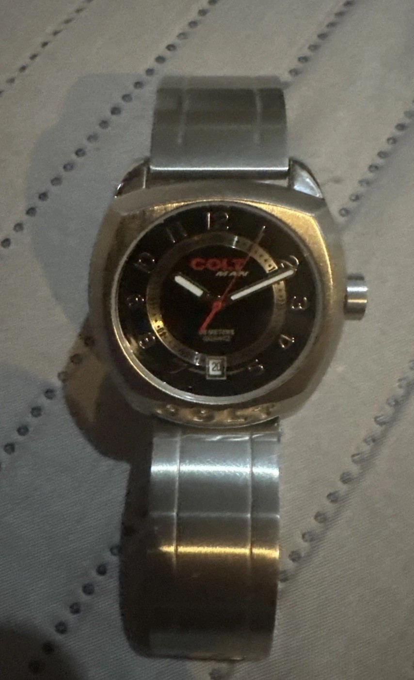 Colt Man Watch Stainless Steel Black 30 Meters Quartz Wrist Men’s