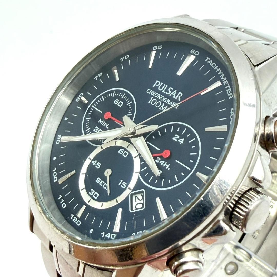 Seiko Pulsar Chronograph Date Watch, New Battery, Men’s, Working Condition