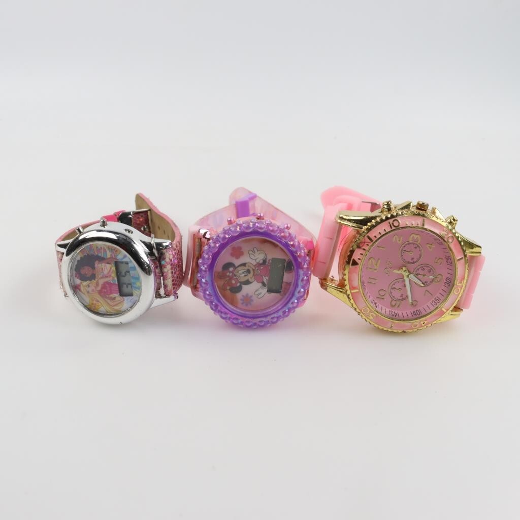 GIRLS PINK/PURPLE DISNEY WATCHES!!! 3 TOTAL!