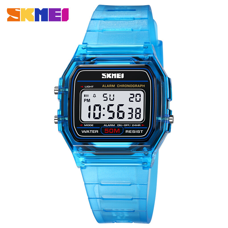 skmei 2056 transparent watch waterproof digital watch UK STOCK fast shipping BLU