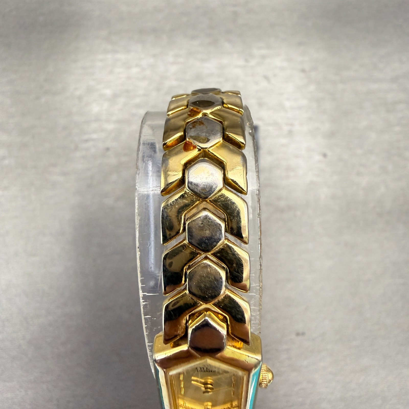 Citizen Watch Women 13mm Gold Dial Gold Tone Rectangle 5421-S41185 New Battery