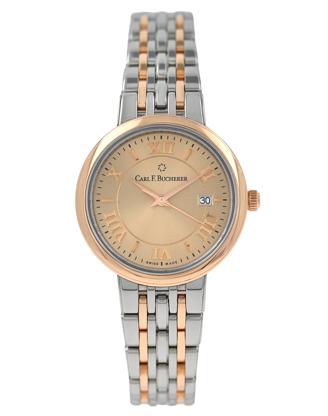 Carl F. Bucherer Adamavi 00.10315.07.45.21 Date 18k Gold Steel 28MM Ladies’