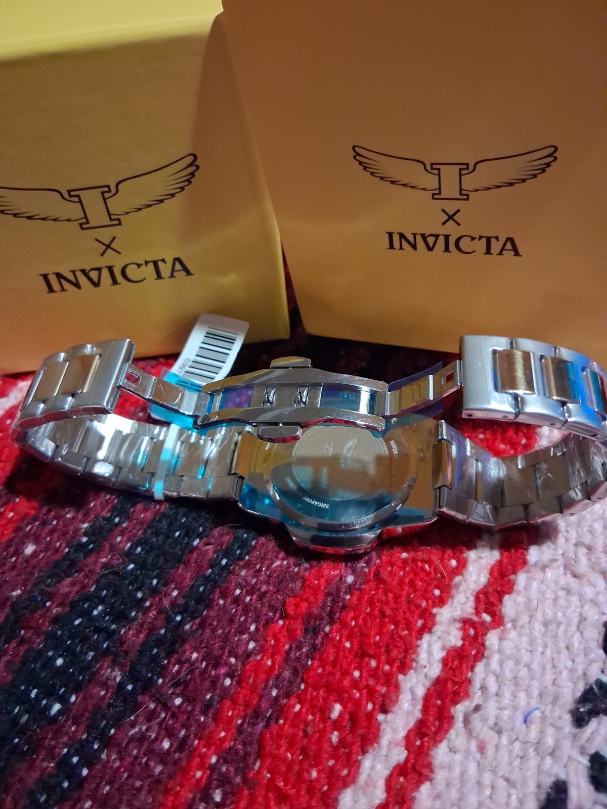 Invicta Men’s Quartz Watch Green Textured Dial Two-Tone SS Bracelet w/Box