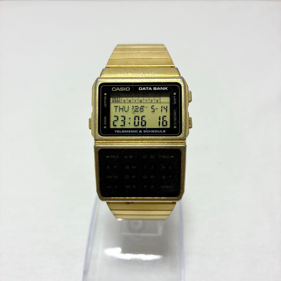 CASIO DATA BANK DBC-610 Vintage Gold Calculator Watch Original Band