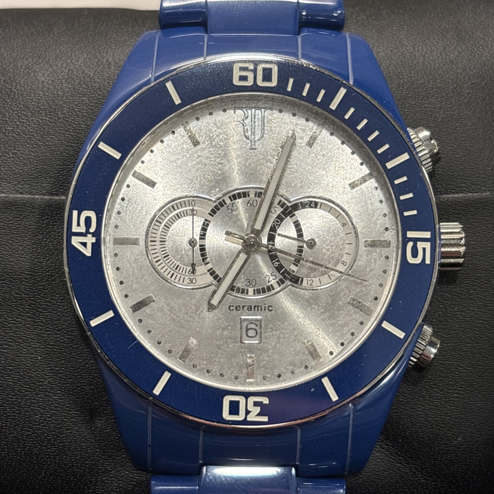 Timepieces by Randy Jackson Swiss Movement Sport Blue Stainless Steel. See Disc