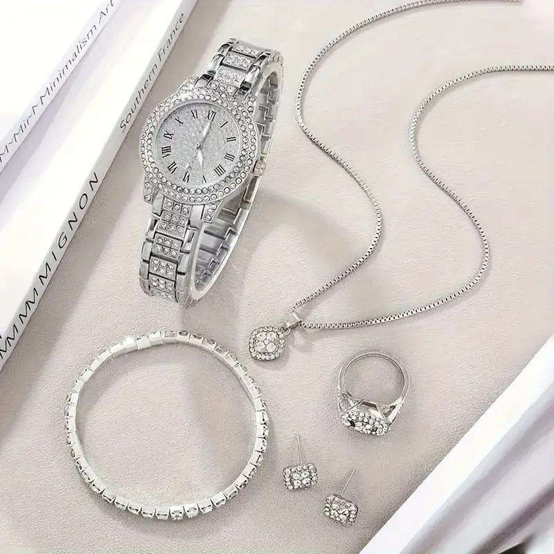 LP09 Luxury Women’s Quartz Watch Full Diamond Roman Numeral Bracelet 32mm