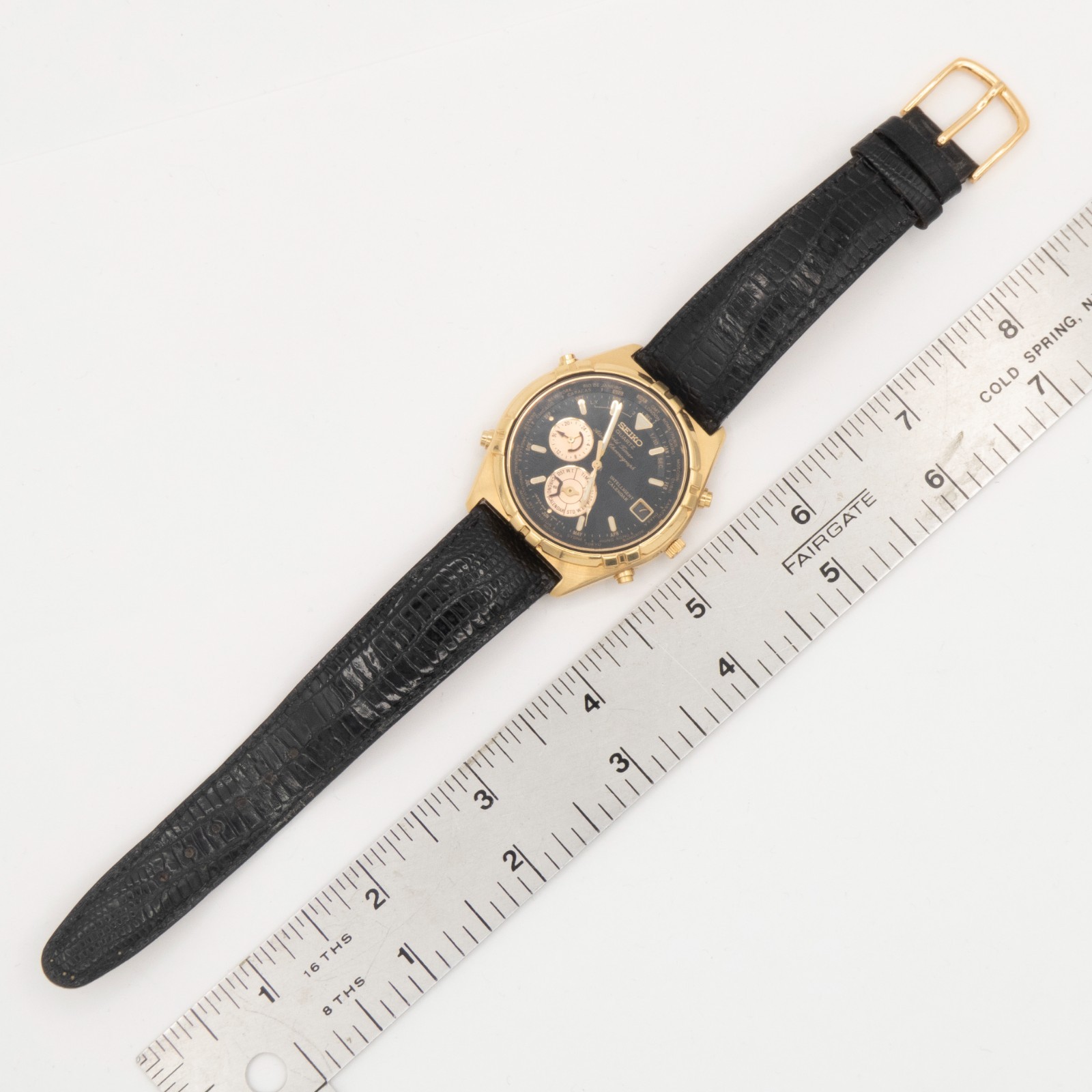 1990s Seiko Ref. 6M15-002L World Timer Alarm Chronograph Quartz Wristwatch