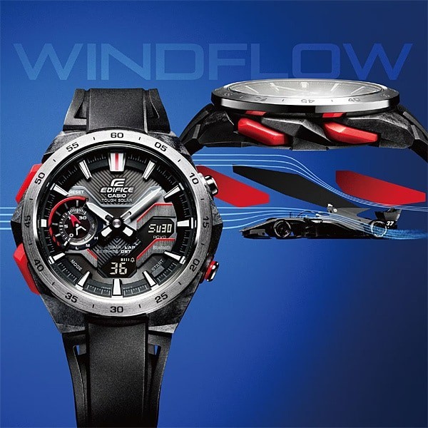 Casio EDIFICE ECB-2200YP-1AJF Windflow Digital Analog Men’s Rubber Band Watch