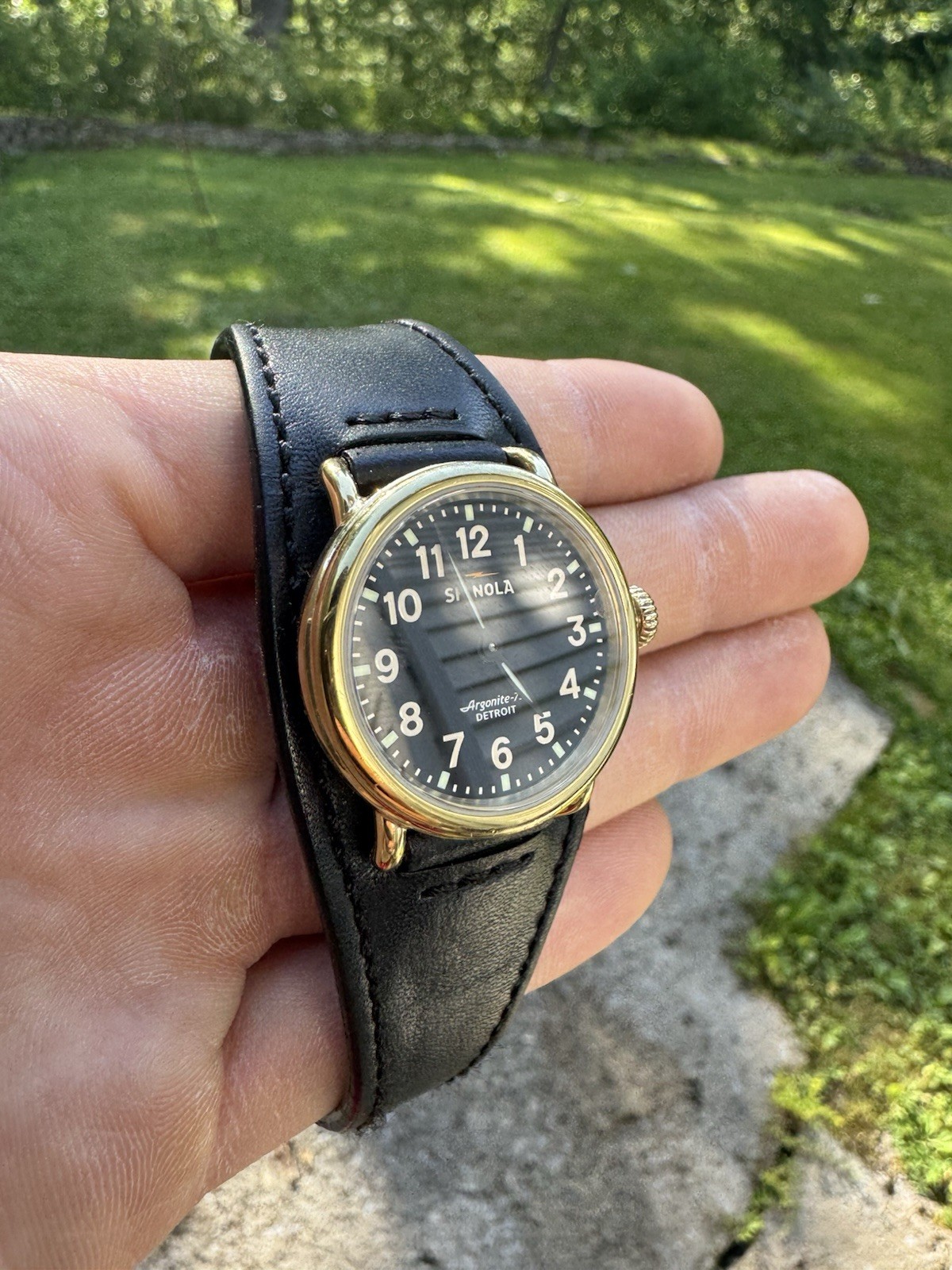 28mm Shinola Runwell Black Ladies Quartz Wristwatch Argonite-751