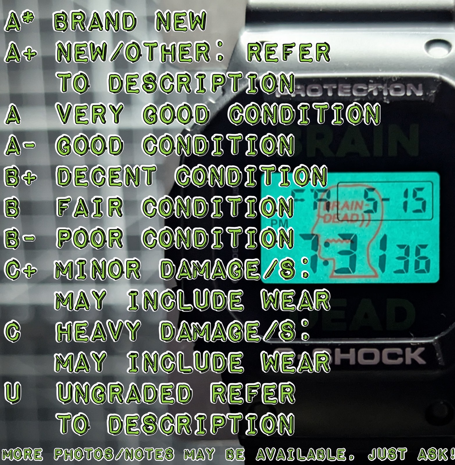 Casio G-Shock BRAIN DEAD DW-5600 Black Green Japanese Exclusive Square DW-5600VT