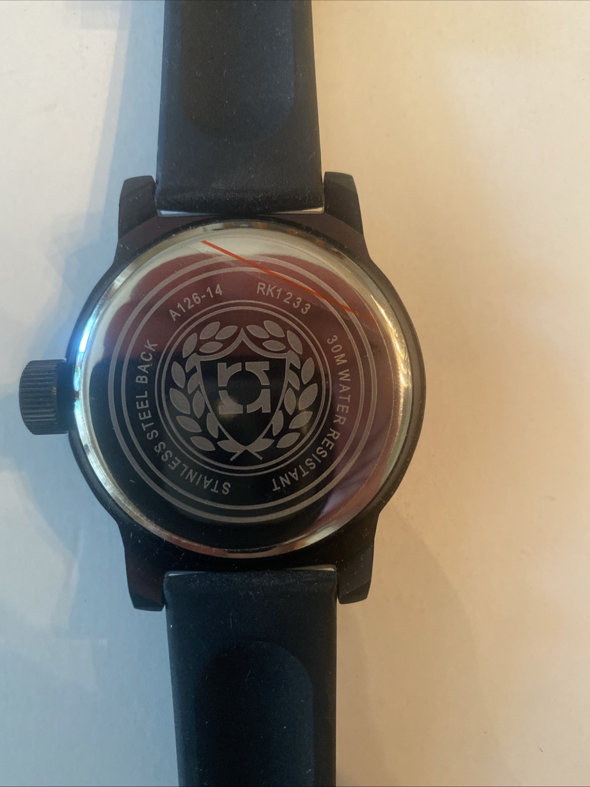 KennethCole Reaction Watch Mens BlackOnBlack W/RubberStrap NeverUsed Dead Battry