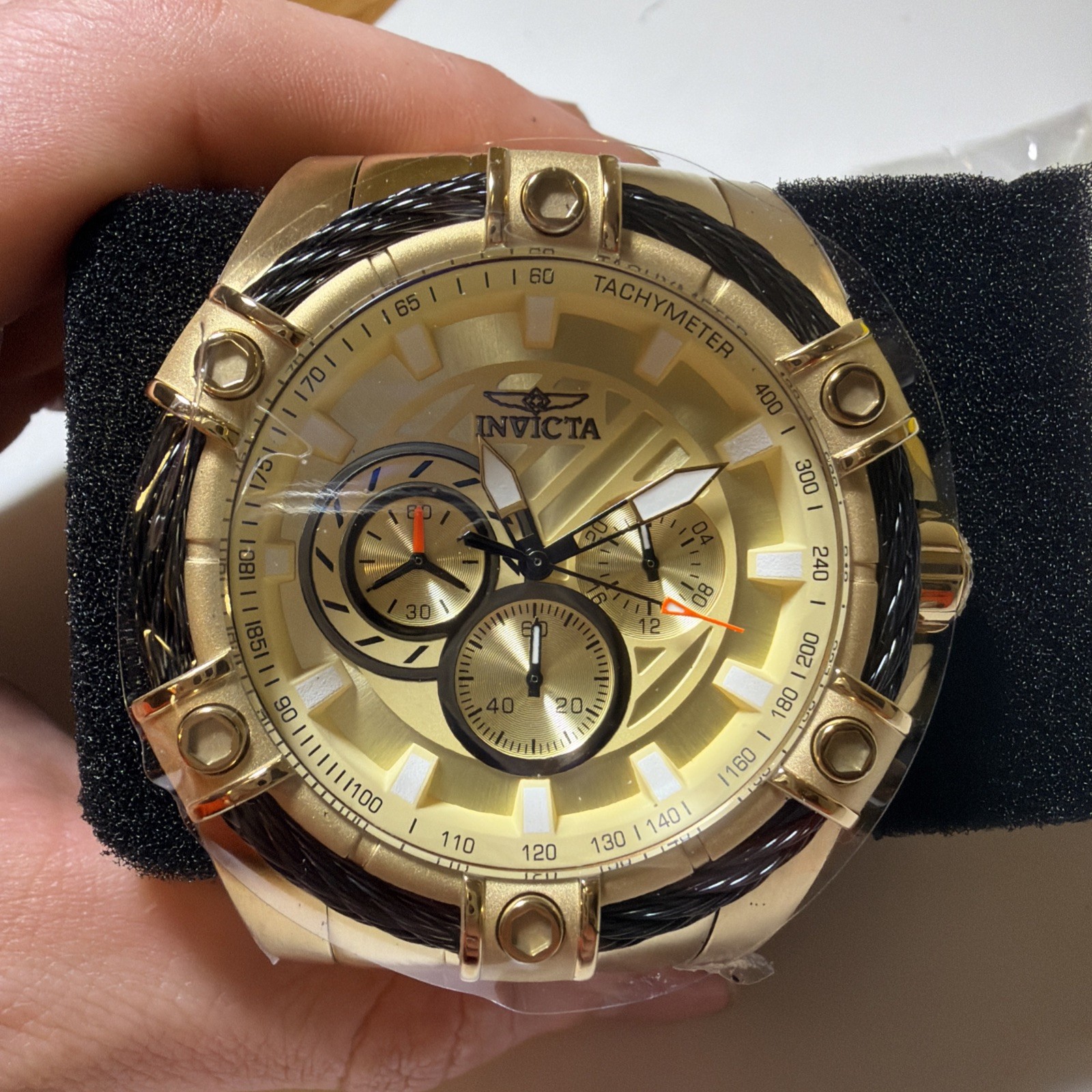 Invicta Mens Watch 25515 Bolt Quartz Chronograph 52mm Diver Gold Stainless Steel