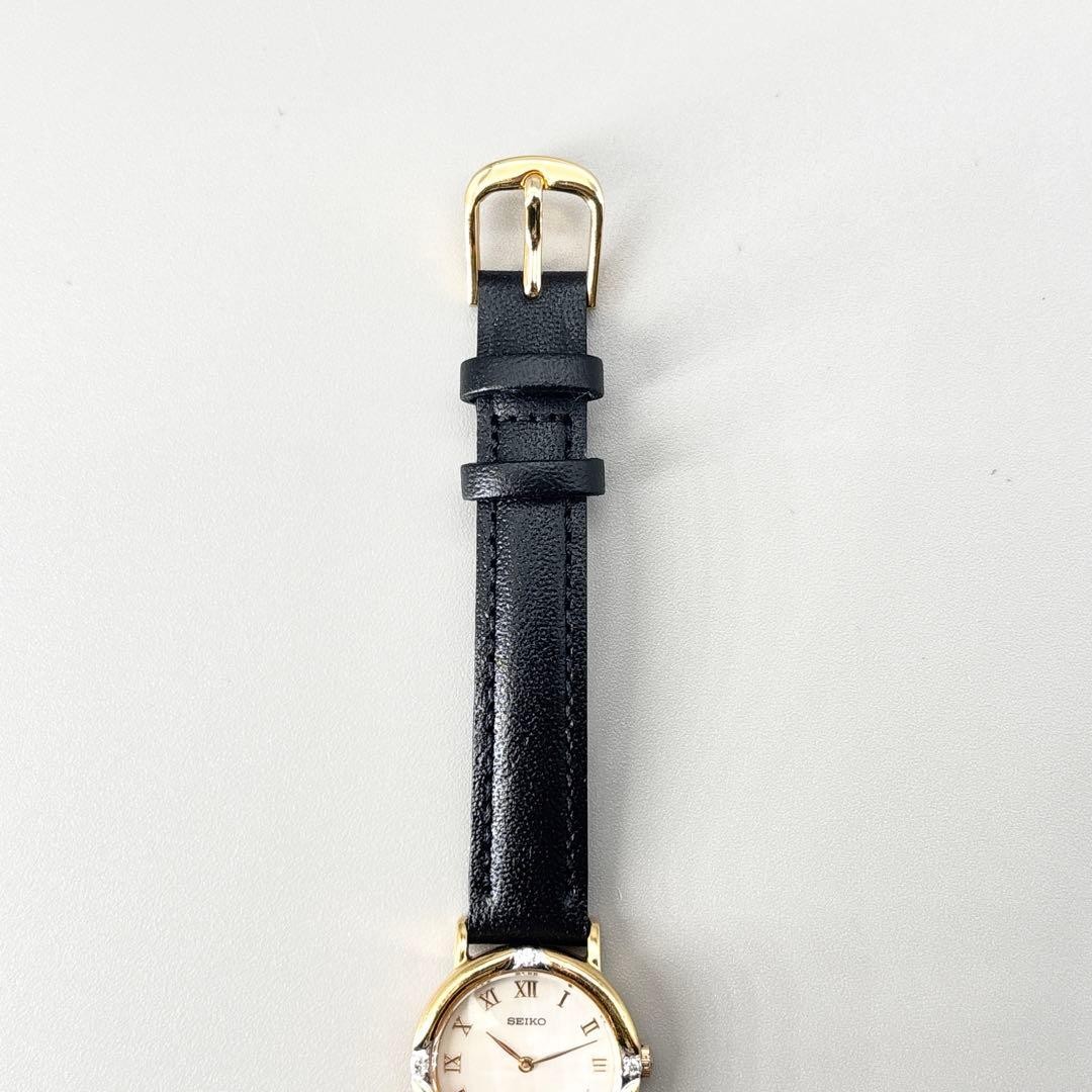 Seiko Exceline Women’s Watch Shell Dial Gold Case Used