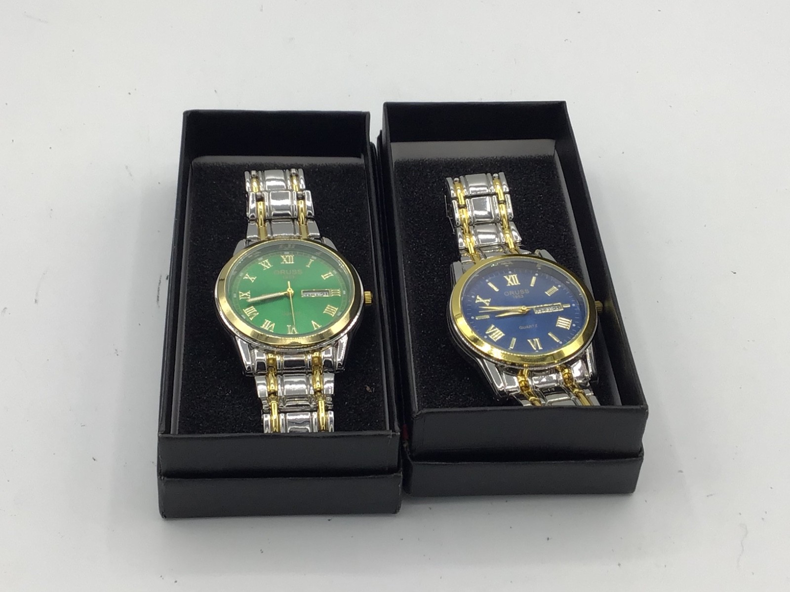 2 pair ORUSS 1853 Quartz Watch Automatic Movement New batteries