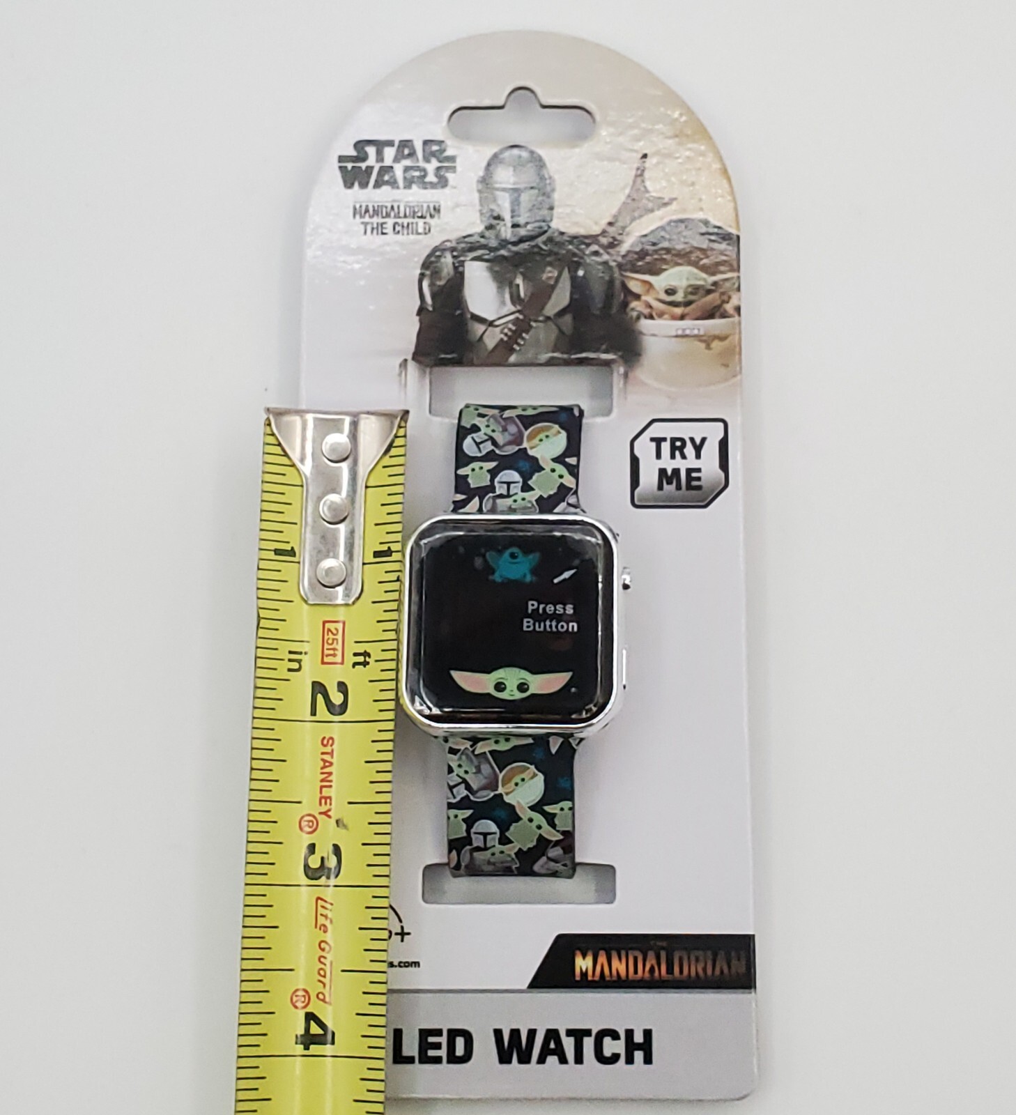 Star Wars LED Watch 1″ Square Face Mandalorian the Child Baby Yoda Disney NEW
