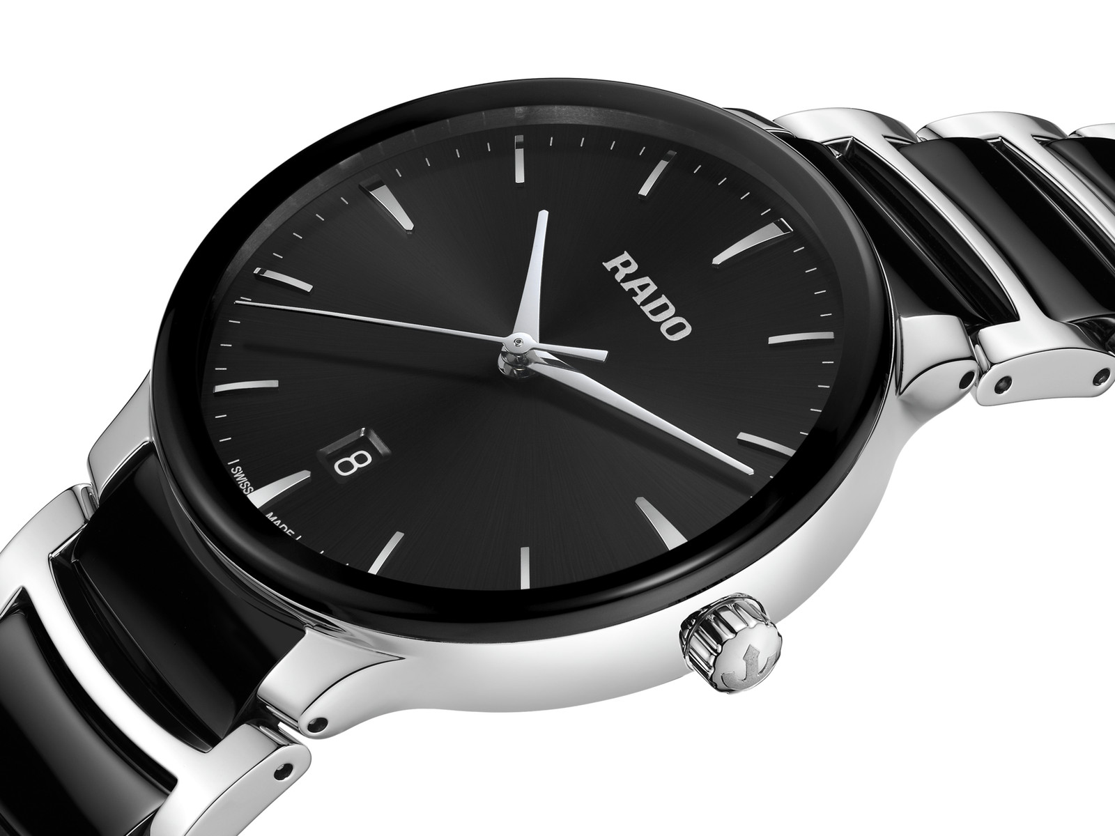 New Rado Centrix Stainless Steel Black Dial Men’s Watch R30021152