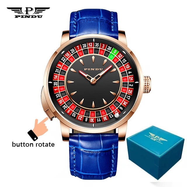 PINDU Men’s Watch European Button Roulette NH35A Automatic Casino Watch P6628