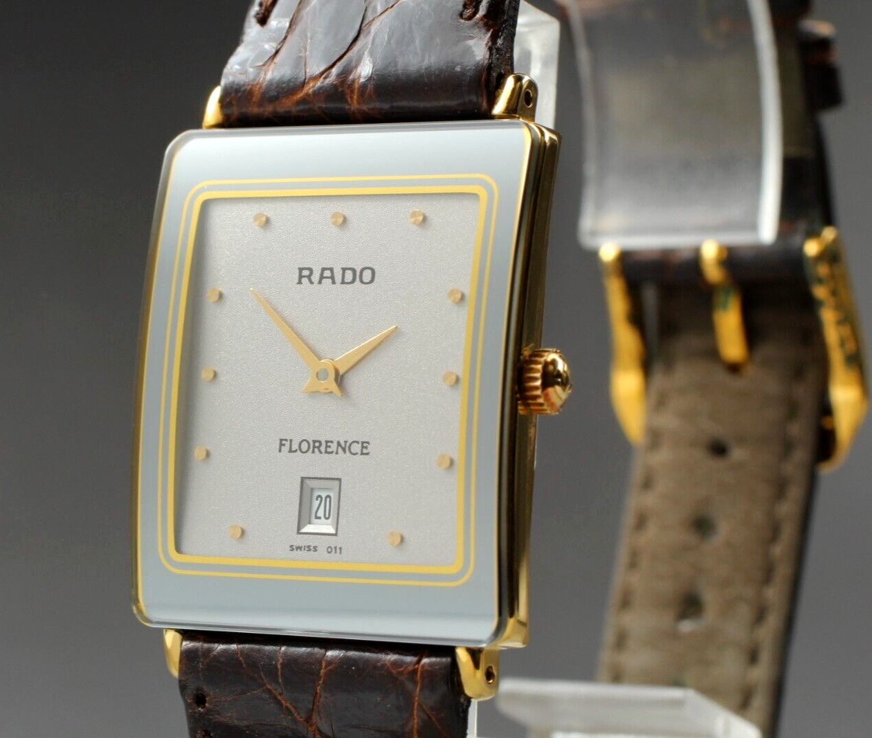 【N MINT】 RADO Florence 160.3605.2N Gray 24mm Men’s Quartz Vintage Watch JAPAN