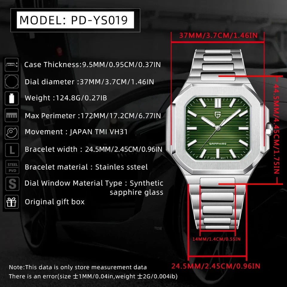Pagani Design PD-YS019 Silver White Leather Automatic Men’s Watch