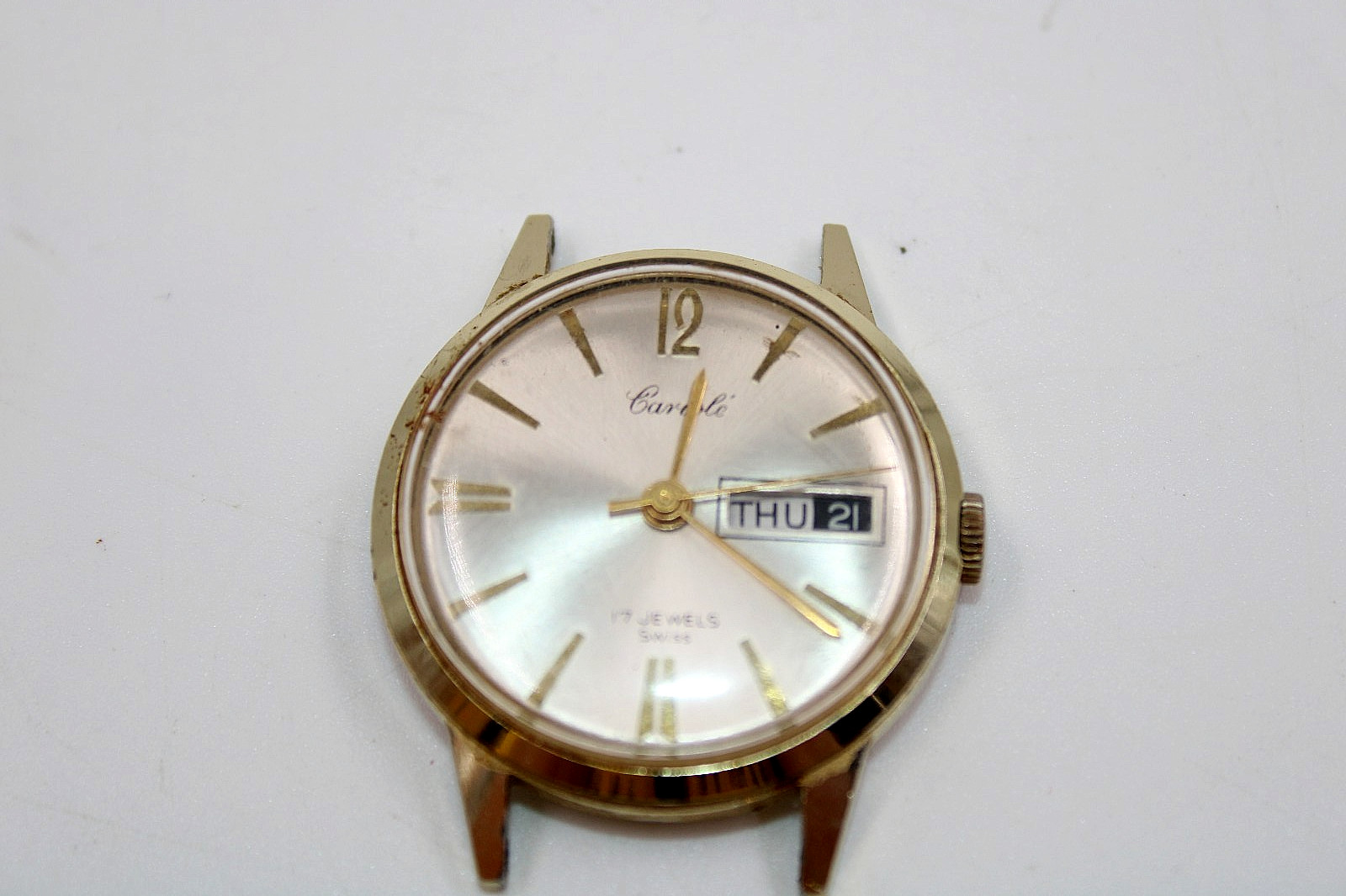 FINGERHUT CO. MEN’S WRIST WATCH 17 JEWELS ALUMINUM CASE DAY DATE
