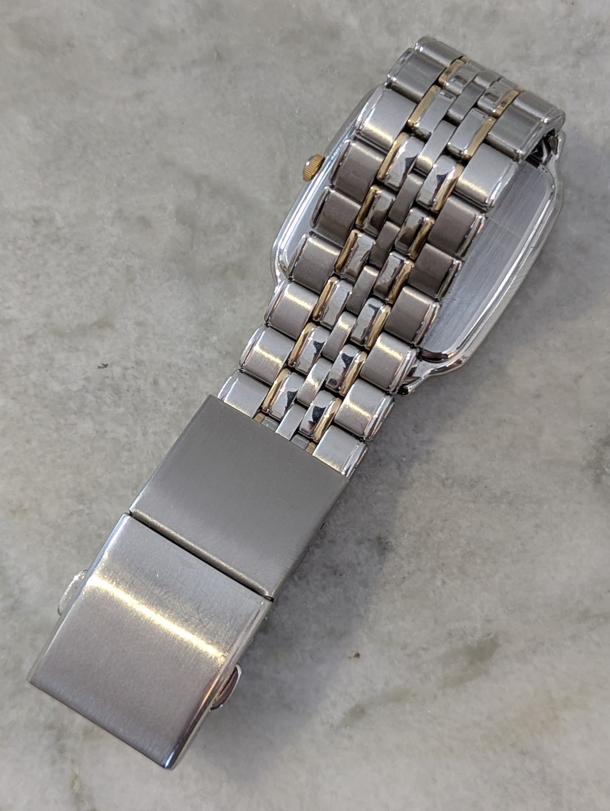 JDM Seiko Spirit 7N01-5210 SCDB017 Tank Watch Two Tone White Textured Dial