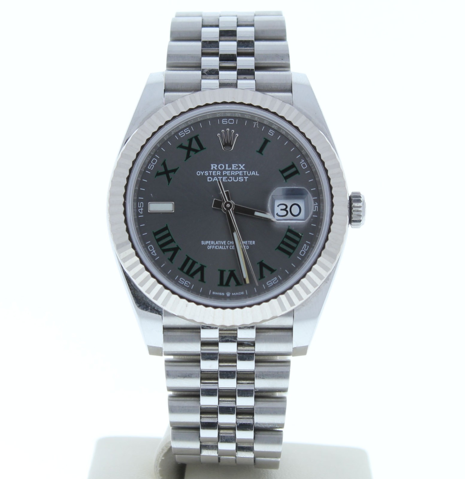 Rolex Datejust 41mm 126334 Slate Green Roman Dial Jubilee Bracelet