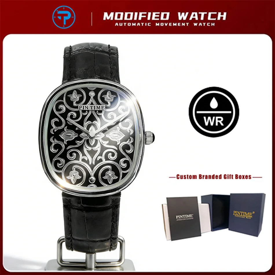 Classic Vintage Black Arabic Engraved Men’s Quartz Watch Elegant Gentleman