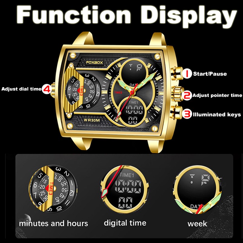 Men’s Multi-functional Waterproof Luminous Electronic Quartz Watch
