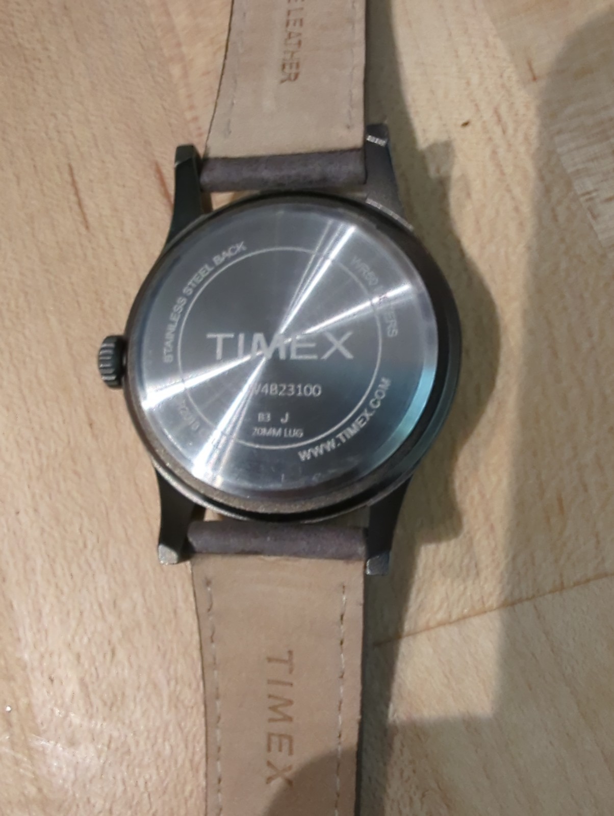 TIMEX Expedition Indiglo MENS Watch Brown Beige Leather Strap HIKING OUTDOORS
