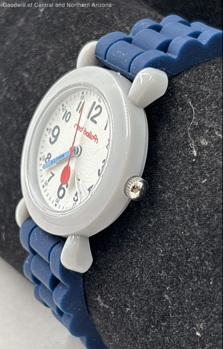 Red Balloon Time Teacher Gray/Blue Silicone Boy’s Watch