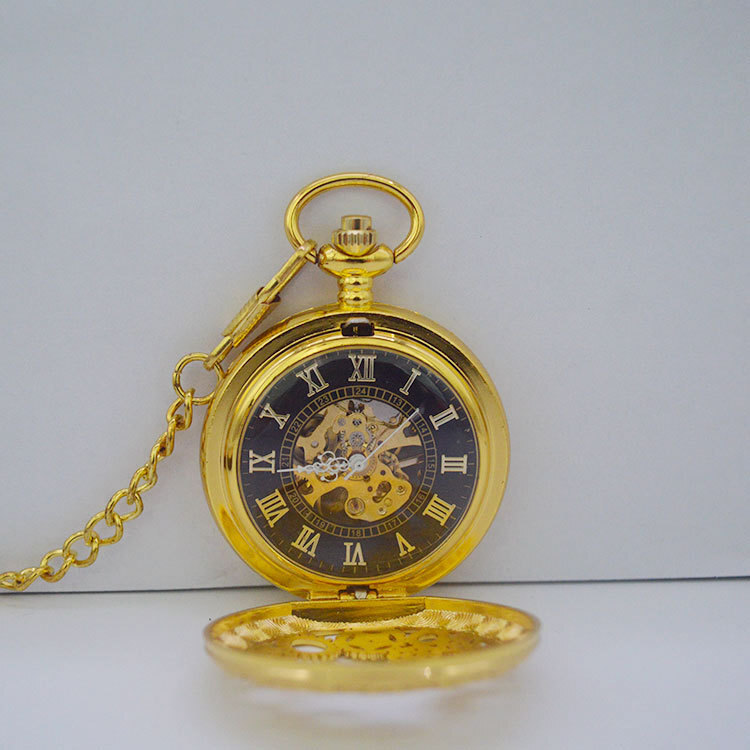 Mechanical Watch Large Through Bottom Gear Unisex Casual Pocket Watch