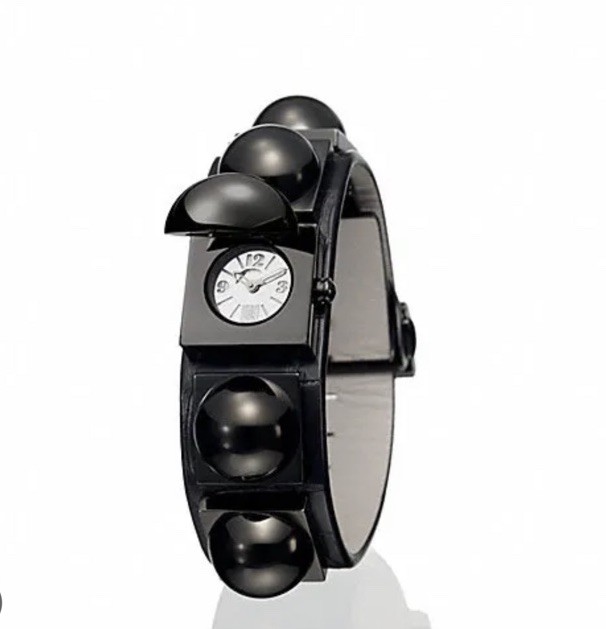 Reed Krakoff Stud Watch Bracelet Black Leather Great Condition