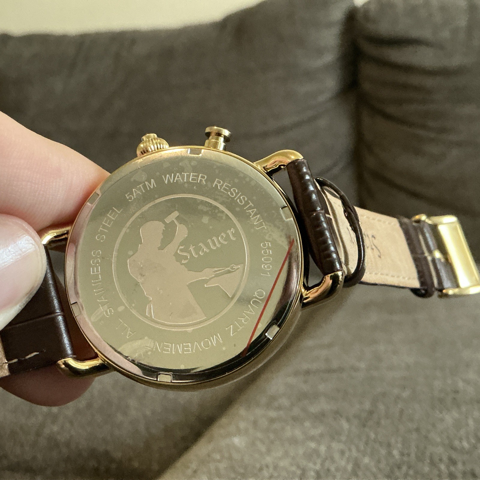 With Box And Papers In The Box Stauer 1920s Retrograde Mens Watch
