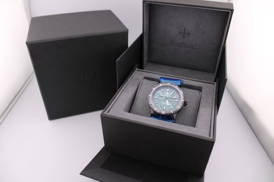 Zodiac Super Sea Wolf Auto Malachite Dial Black DLC Steel Bracelet Watch ZO9314