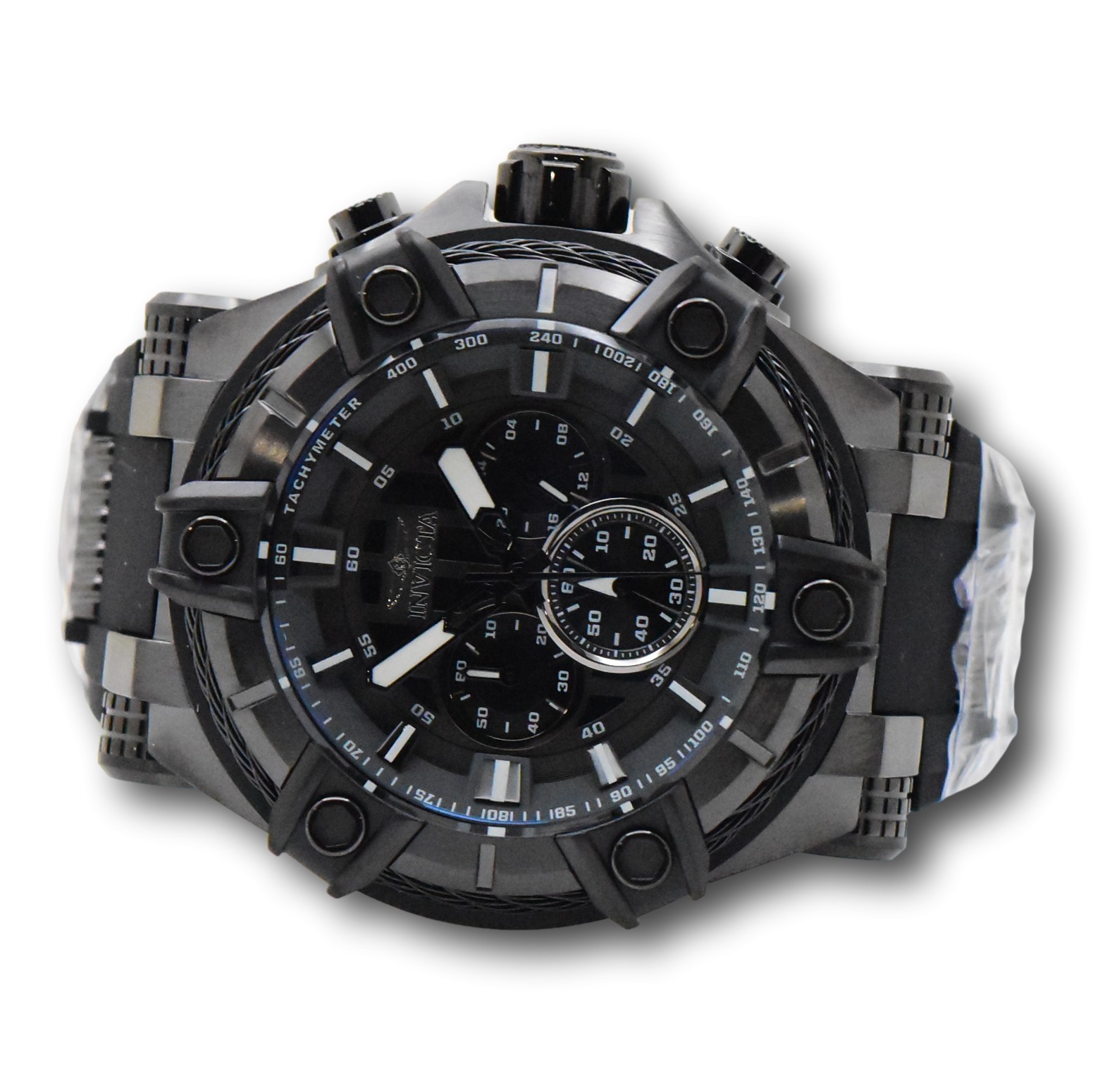 Invicta Bolt Cable Surge Men’s 52mm Triple Black Stealth Chronograph Watch 35550