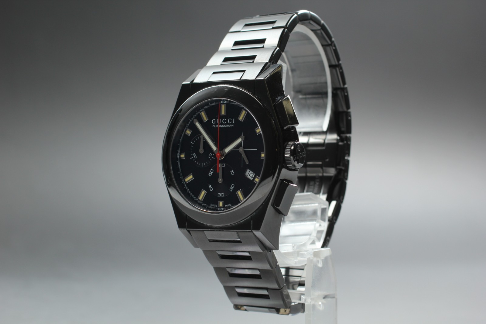 【N MINT+ w/ Box】 Gucci 115.2 Pantheon Chronograph Men’s Quartz Watch from JAPAN