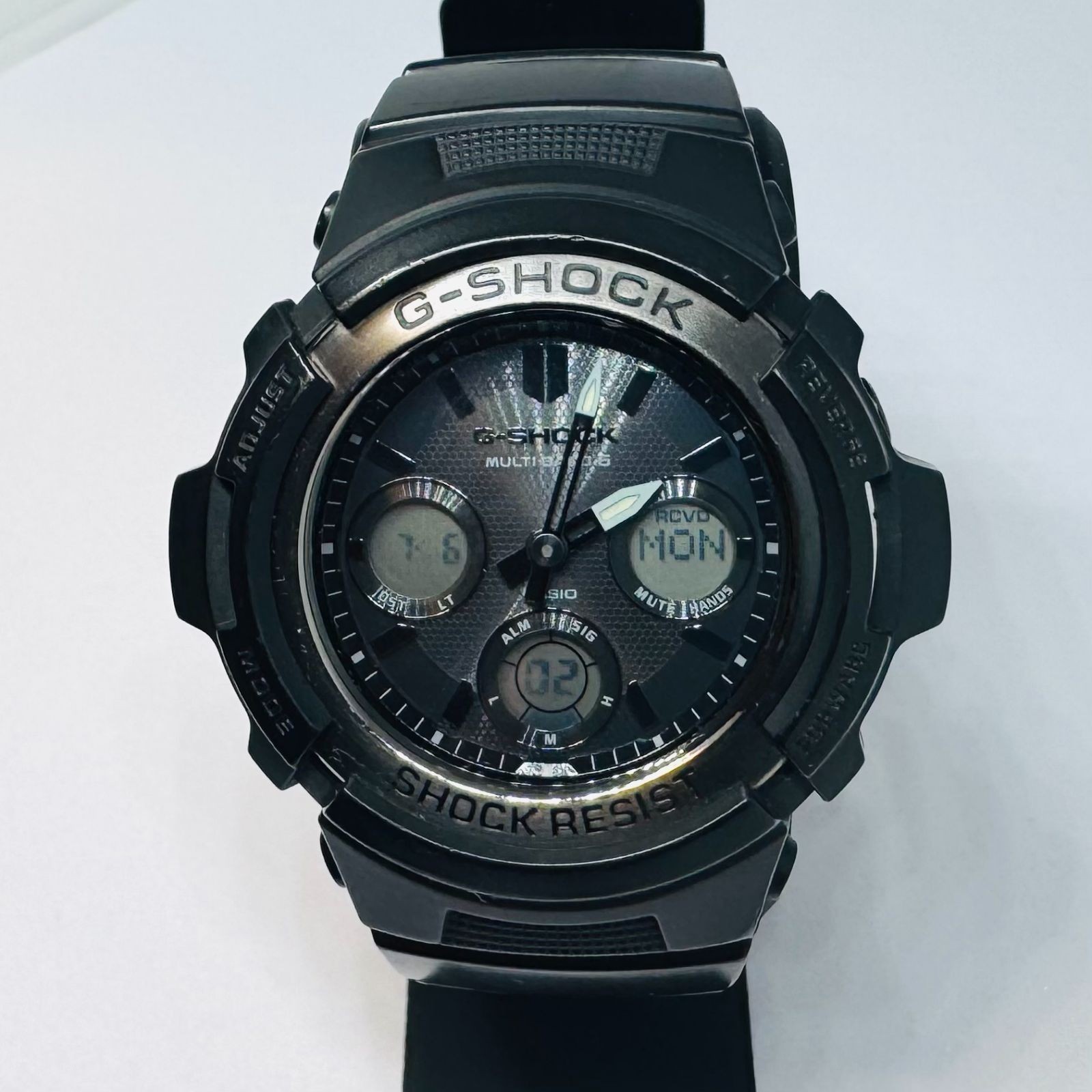 CASIO G-SHOCK AWG-M100SBB Tough Solar Analog Digital Black Watch Japan Used