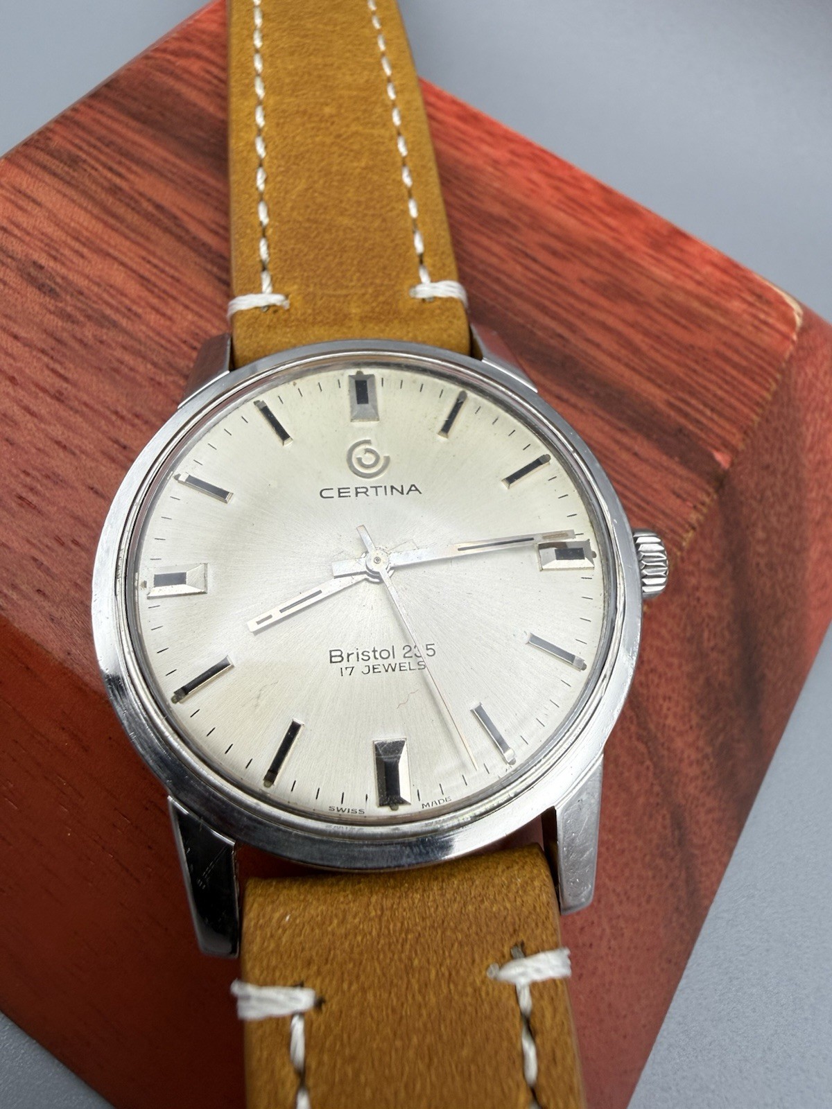 Certina Bristol 235 Manual Wind Swiss 17J Silver Dial Steel 34mm, runs great