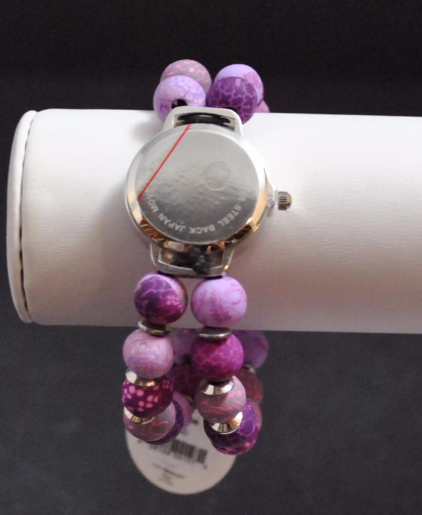 Jilzarah Lilac Round Watch Polymer Clay Beads Handcrafted Artisan Jewelry Y1