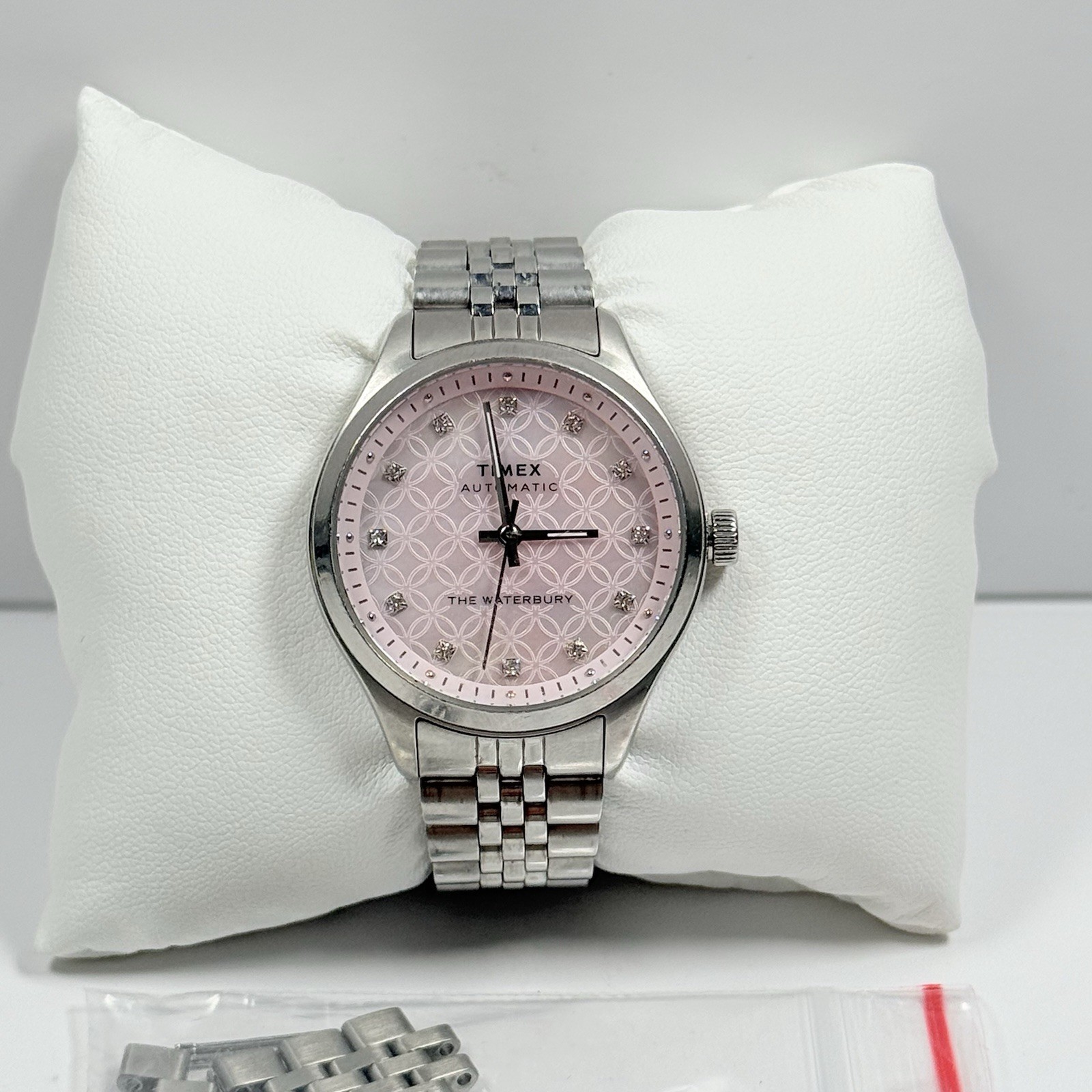 Timex Waterbury TW2U53300 Automatic MOP Dial Stainless Steel Women’s Watch