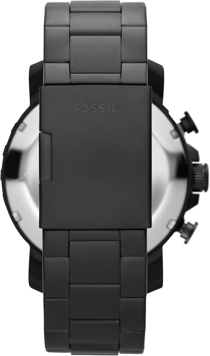 Fossil Men’s Nate Quartz Watch, Oversized Stainless Steel Chronograph Watch