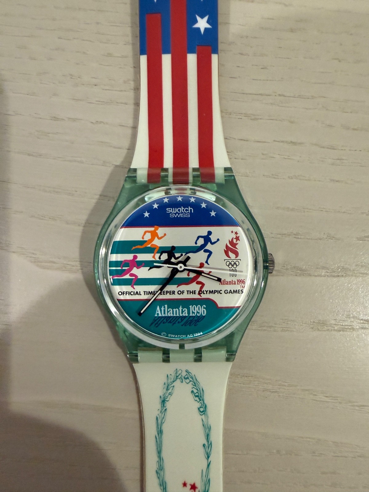 Swatch Atlanta 1996 Olympics Limited Edition Quartz Watch w/ Box & Papers