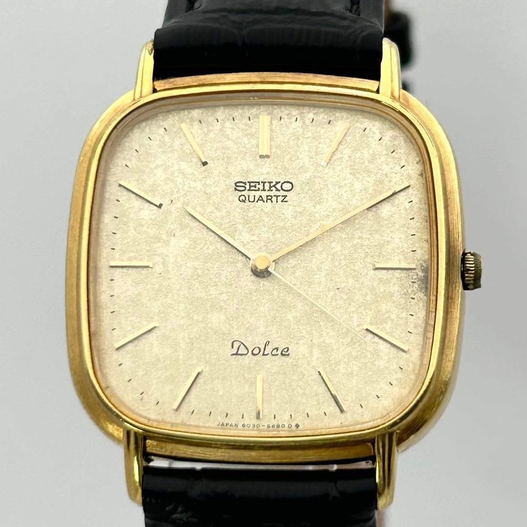 [Men’s, Textured Dial, Working] SEIKO Dolce 6030-5420 Gold